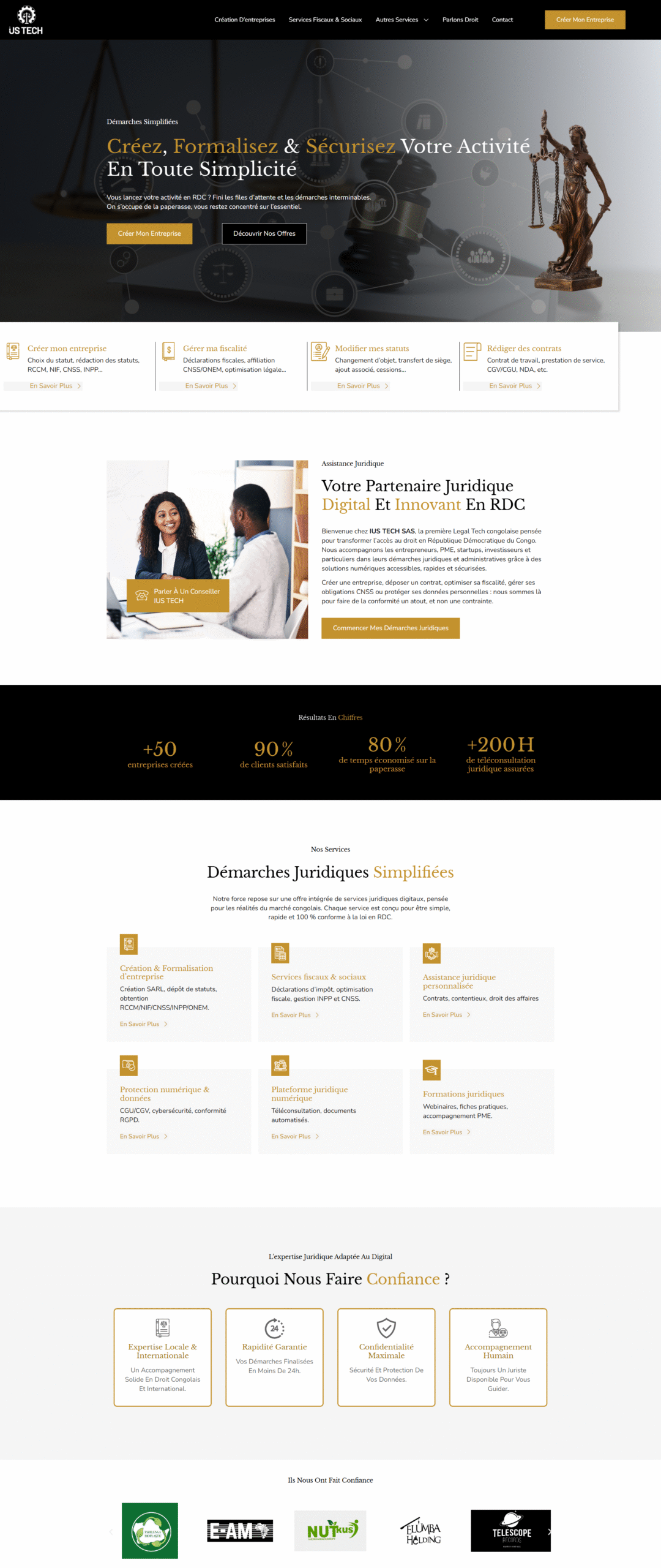 Capture d'écran du site IUS Tech SAS